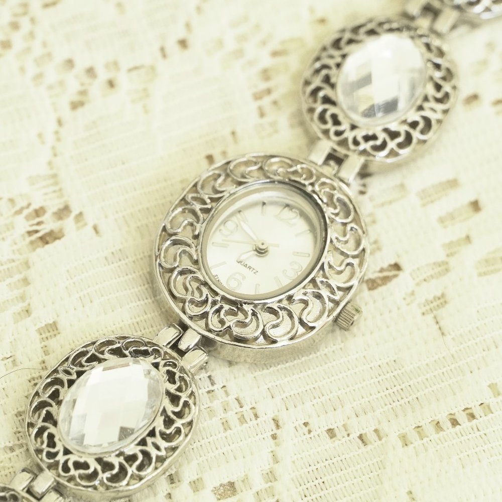 Quartz Face Singapore Movt Rhinestone Watch